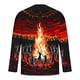 thumbnail image 4 of Blusas y camisas de manga larga con cuello redondo para hombre, estilo casual, cuello redondo, manga larga, camiseta estampada de Halloween, blusas, blusas de poliéster para hombre., 4 of 5