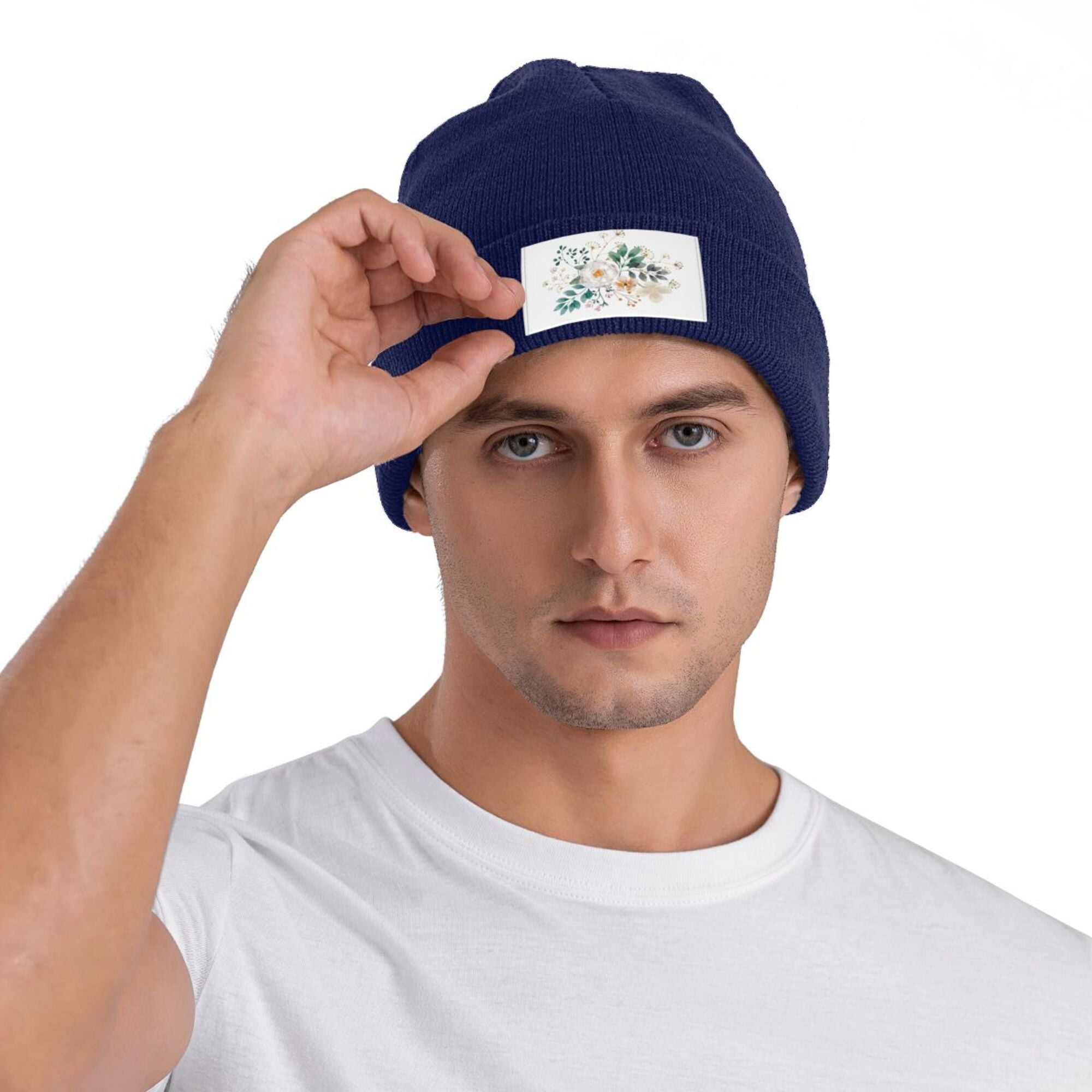 ZICANCN Knit Beanie Hat-Flower Daisy Leaves Winter Cap Soft Warm