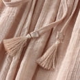 thumbnail image 4 of Annhoo Cotton Linen Skirts for Women Casual Drawstring Elastic Waisted Layered Skirt Loose Solid Vacation Skirt, 4 of 7