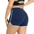 thumbnail image 4 of HDE Blue Plus Size Yoga Shorts for Women Athletic Workout Bottoms Size 1X, 4 of 5