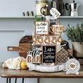thumbnail image 5 of IUAMXWU 12 Pcs Coffee Bar Tray Decor Set 3.94" Farmhouse Wooden Signs Table Decor Coffee Time Wood Tray Decorations for Graduation Mothers Day Bar Home Kitchen Tiered Tray Decor, 5 of 7