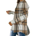 thumbnail image 4 of Womens Fashion Tops Plaid Hoodies Drawstring Pullover Oversized Tunic Sweatshirt Long SLeeve Shirts, 4 of 7