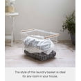 thumbnail image 3 of Yamazaki Home Wire Basket - Two Sizes, White, Steel + Wood, Medium, 6 gallons, 23 liters, Supports 6.6 pounds, Handles, Water Resistant, No Assembly, 3 of 6