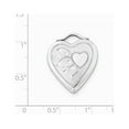 thumbnail image 3 of White Sterling Silver Charm Pendant 20Mm Diamond-Cut Textured & Polished Heart Locket, 3 of 3