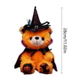 thumbnail image 2 of MYUNNIL Halloween Plush Teddy Bear, Soft Teddy Bear Stuffed with Spider Web Pattern Witch Hat and Cloak, 11" Cool Cute Animal Themed Decoration for Halloween Party & Birthday Gifts, Orange, 2 of 7