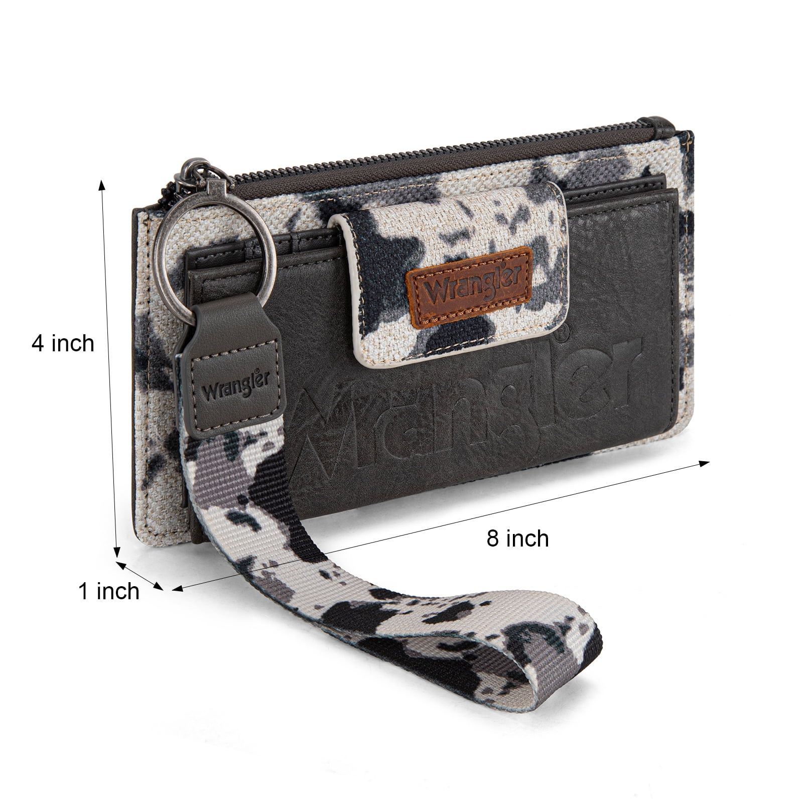 Wrangler Purses for Women Western Clutch Purse Rfid Wallet Womens, Cow-Black