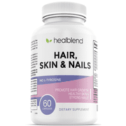 Healblend Hair Skin & Nails Vitamin Supplement - Support Hair Growth, Healthy Skin, Strong Nails with Multivitamin Multimineral for Women & Men - 60 Capsules