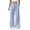 Sky Blue, variant on Women's Trendy Y2k Striped Linen Pants High Waisted Wide Leg Elastic Drawstring Waist Flowy Casual Lounge Style Spring Summer 2026 Beach Pull On Trousers with Side Pockets Sky Blue M
