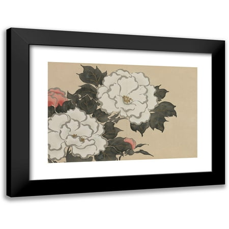 Kamisaka Sekka 14x11 Black Modern Framed Museum Art Print Titled - Peonies (Fukamigusa) (1909-1910)