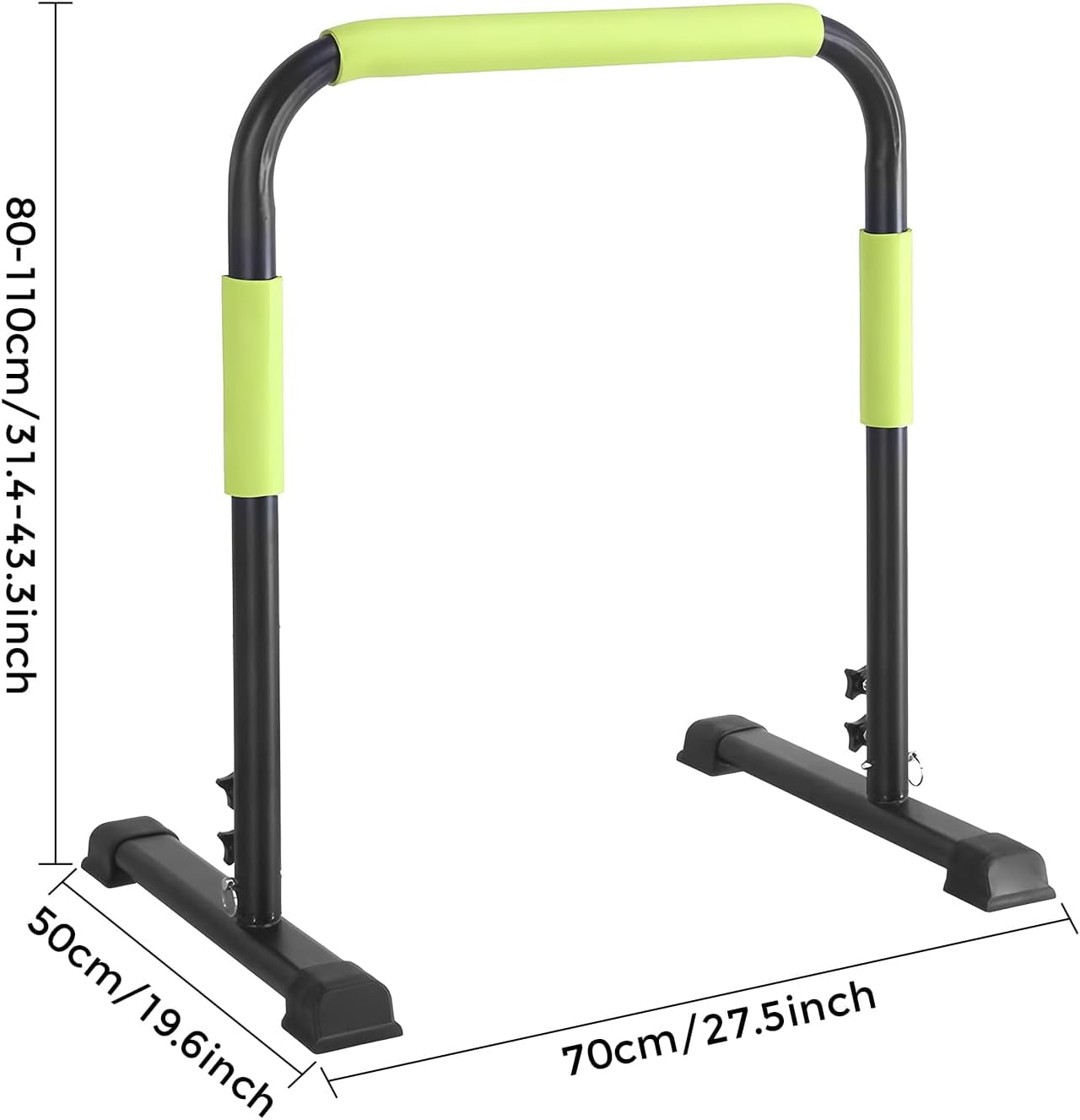 Walking Pad Handle Bar Only, Compatible with 24.4'' Wide Walking Pad, Max 43.3'' Height Parallettes Bar, Non-Slip Base
