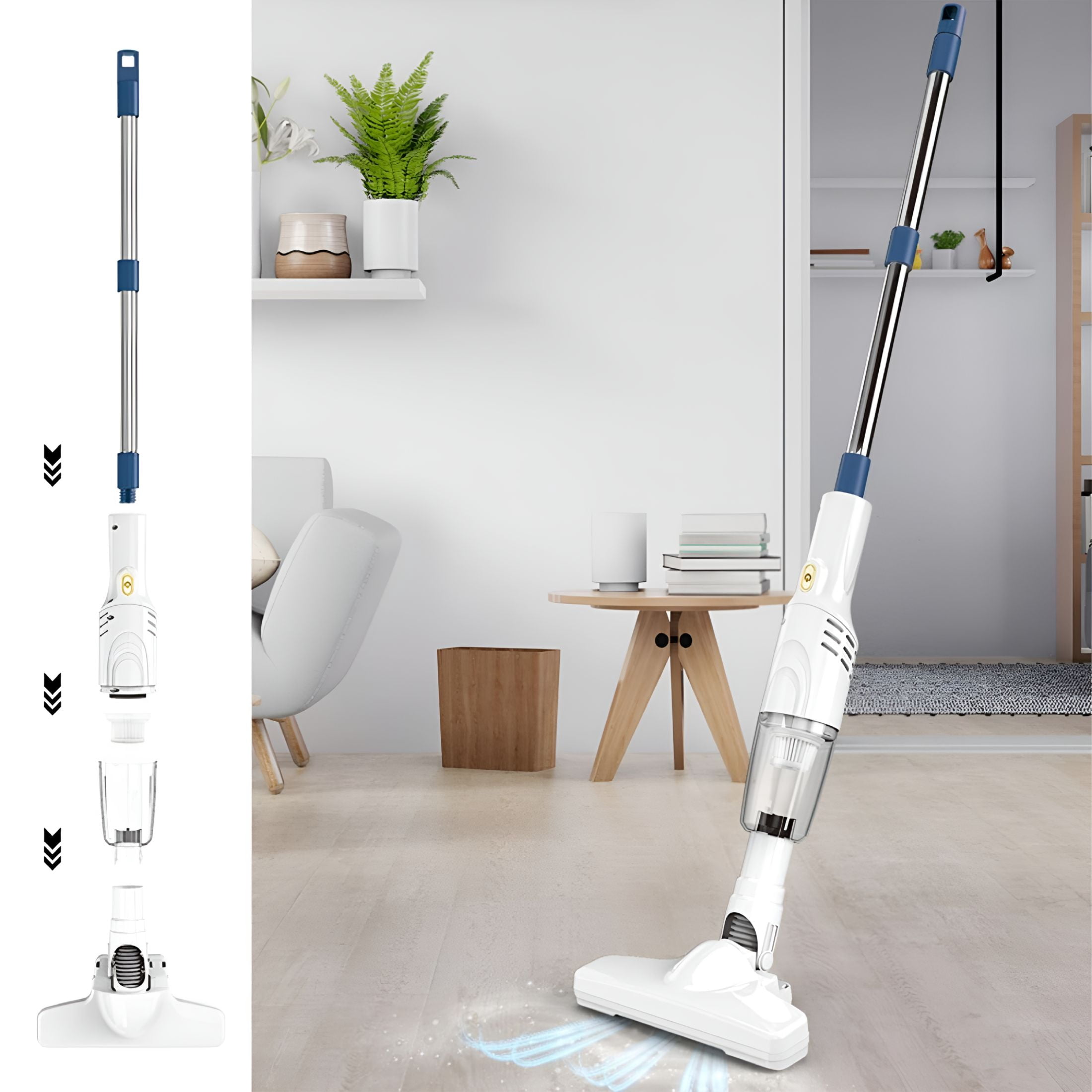 ZEPARO Cordless Stick Vacuum Cleaner with Powerful Suction,Lightweight,Long Runtime for Carpet&Hardwood Floors