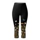 thumbnail image 4 of Moda mujer cintura elástica Yoga deporte Floral estampado pantalones Leggings pantalones recortados Fridja alkflakhf38145, 4 of 5