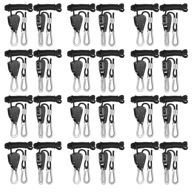 Labymos 12-Pair 1/8 Inch 8-Feet Long Heavy Duty Adjustable Rope Clip Hanger (150lbs Weight Capacity)