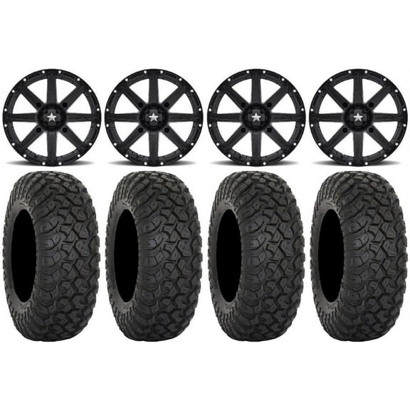 MSA Black Clutch 15" UTV Wheels 32" RT320 Tires Yamaha Viking Wolverine YXZ1000R