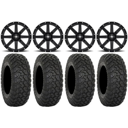 MSA Black Clutch 14 UTV Wheels 30 RT320 Tires Can-Am Maverick X3 / Honda Pioneer 1000 / Talon
