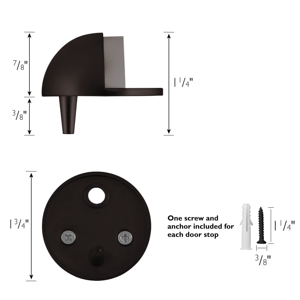Design House Dome 10-pack Floor Mount Door Stop Wall Protectors with Rubber Stopper, Oil Rubbed Bronze