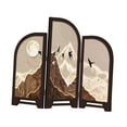 thumbnail image 3 of Biombo decorativo de mesa, mini separador de ambientes plegable tradicional chino, 3 paneles Estilo A, 3 of 9