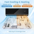 thumbnail image 6 of Giantex 22000 BTU Mini Split Air Conditioner & Heater, Wall Mounted Ductless AC Unit w/Charged Inverter Heat Pump System, Black, 6 of 9