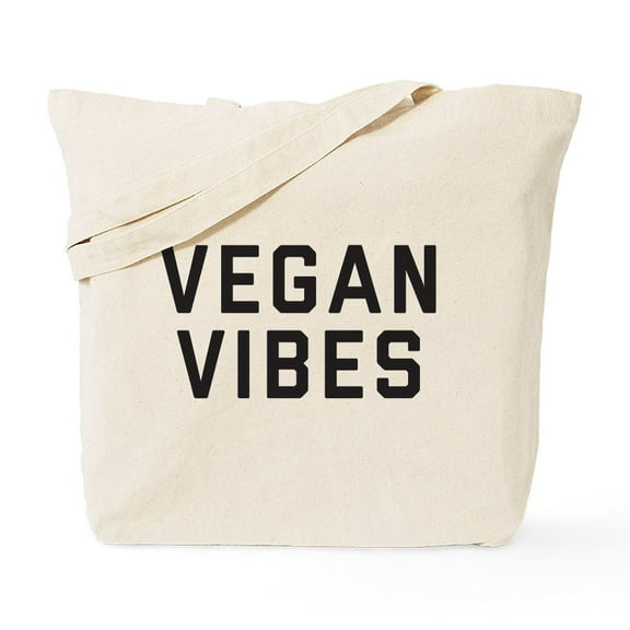 CafePress - Vegan Vibes Tote Bag - Unisex Canvas Tote Bag, Beige, 1-Piece