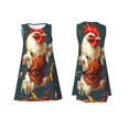 thumbnail image 3 of Bixox Robe Sans Manches à Imprimé Poulet et Bière pour Femmes avec Poches, Robe Décontractée Longueur Genou pour l'Été-Petite, 3 of 7