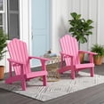 thumbnail image 2 of Gymax 2Pcs Oversized Adirondack Chair Lounge Adirondack Chair w/Adjustable Cup Holder Pink, 2 of 9