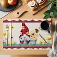 thumbnail image 2 of Placemat Set of 4 Gnome Daisy Flowers Placemats for Dining Table Red Stripes Beige Washable Table Mats for Kitchen and Party Decor Indoor & Outdoor Use, 2 of 8