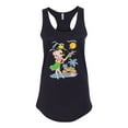 thumbnail image 2 of Wild Bobby, Betty Boop Island Girl Paradise Betty Boop Ladies Racerback Tank Top, Black, Small, 2 of 5