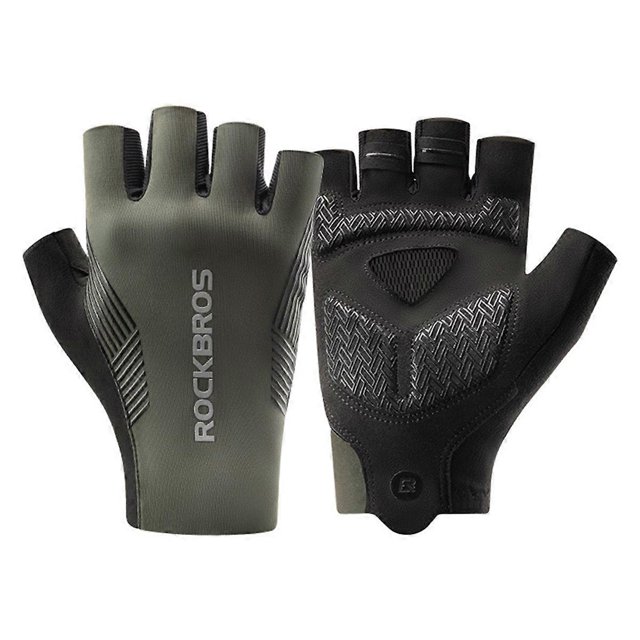 Short Cycling Gloves Men Women Half Finger Bike Gloves Anti-Slip Fingerless Sports Road Bicycle Gloves Green S