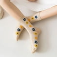 thumbnail image 5 of CoCozhu Vintage Embroidered Floral Socks Set of 5 Pairs Pack Women Cute Flower 3D Cotton Cottagecore Lucky Socks, 5 of 8