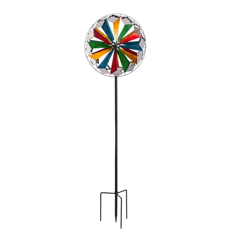 75"H Wind Spinner, Mirrored Multicolor