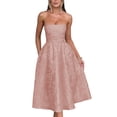 thumbnail image 1 of Vestido EEMEII de verano sin tirantes para el regreso a casa con bolsillos, color rosa empolvado, 1 of 6