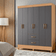 thumbnail image 4 of Ropero Clóset Bertolini Movyli Mueble Armable para Colgar Ropa 6 Puertas 2 Cajones Color Freijo Gris, 4 of 4