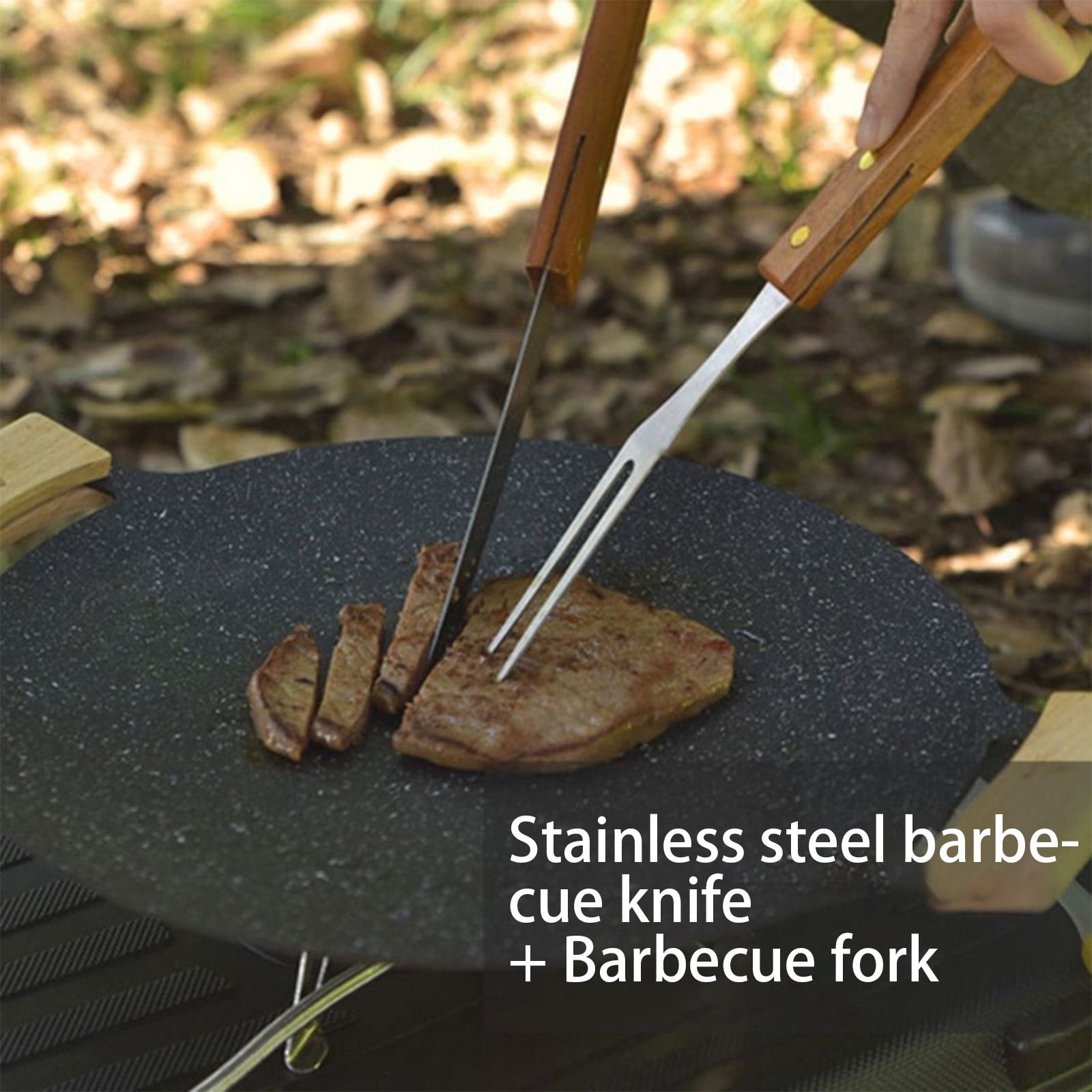 Wooden Grill Tool Set, BBQ Accessories and Grill Tools, Durable Stainless-Steel Utensils with Recycled Plastic Case, Spatula, Tongs, Cleaning Brush & More, Grilling Gifts for Men, 18-Piece
