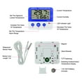 thumbnail image 4 of Electronic Temperature Humidity Meter Sensor Indoor Outdoor Refrigerator Freezer Thermometer Alarm Weather Station Clock, 4 of 9