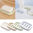 thumbnail image 2 of FXMLRLK 4Pcs Double Layer Draining Plastic Soap Dish, Plastic Bar Soap Holder Set, Suitable for Shower, Bathroom, Kitchen, Portable for Home, Travel & Daily Use (4 Colors), 2 of 9