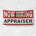 thumbnail image 4 of Now Hiring Appraiser 13 oz Heavy Duty Vinyl Banner Appraiser Jobs Available Appraiser Help Wanted Sign for Business Indoor/Outdoor Single-Sided with Metal Grommets (1.5x5 ft, Wh & Re & Bk), 4 of 6