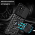thumbnail image 3 of for Samsung Galaxy A05s 4G Case with Slide Camera Cover for Men, Military Grade Drop Phone Cover Case with Rotate Ring Kickstand for Samsung Galaxy A05s 4G SJ Black, 3 of 7