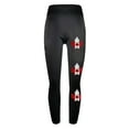 thumbnail image 5 of Jinhomg Women's Slim fit Leggings, High Waisted Leggings for Women Soft Opaque Printed Pants with Canada Letter Flag Flowral for Workout Skating Deals of the Day Black L, 5 of 6