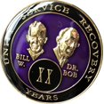 thumbnail image 1 of 20 Ans AA Médaillon Violet Tri-Plaque Fondateurs Bill & Bob Chip XX, 1 of 4