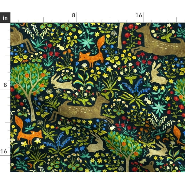 Woodland Animals Forest Nursery Decor Fabric Printed by Spoonflower BTY