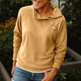 thumbnail image 2 of HAiming Womens Oversize Lapel Sweatshirts Side Button Collar Trendy Sweatshirt Casual Solid Color Loose Shirts, 2 of 5