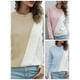 thumbnail image 4 of Suéter de mujer O Cuello Empalme Color Suéteres casuales CACAGOO Camiseta de manga corta, 4 of 7