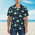 thumbnail image 2 of Susaid Galaxy With Ufo Print Short Sleeve Shirts Button Down Casual Shirts Summer Beach Aloha Button Down Short Sleeve for Men ,Large, 2 of 7