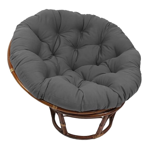 Solid Twill Papasan Chair Cushion, 44" x 6" x 44", Steel Grey