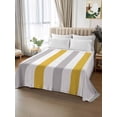 thumbnail image 2 of Orange Grey Striped Twim Size Flat Sheet, Wrinkleproof & Fadeproof Cooling Flat Bed Sheet Only, Geometric Vertical Stripes White Breathable Soft Bedding Top Sheets 66 x 96 Inches, 2 of 8