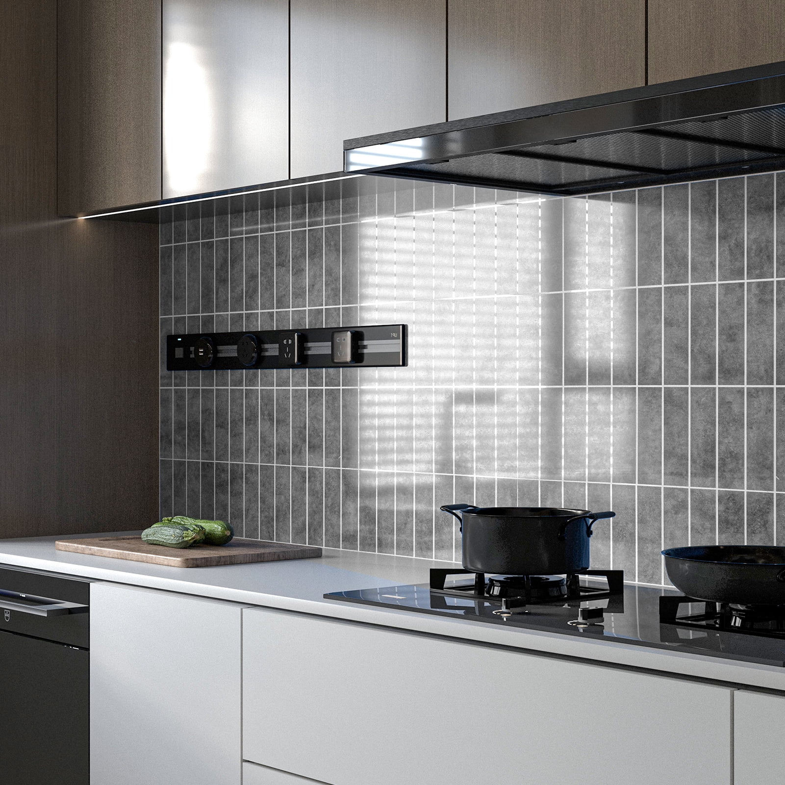 Art3dwallpanel 11.4''x9.1'' Faux Marble Peel & Stick Backsplash for Kitchen,Wall,Ash Gray,7.2sq.ft.(10-Pack)