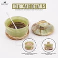 thumbnail image 5 of Radicaln Handmade Green Marble Salt Box with Lid & Spoon– 3" Stone Sugar Bowl & Seasoning Jar for Celtic Salt, Spices, Herbs –Kitchen Tabletop Storage, 5 of 6