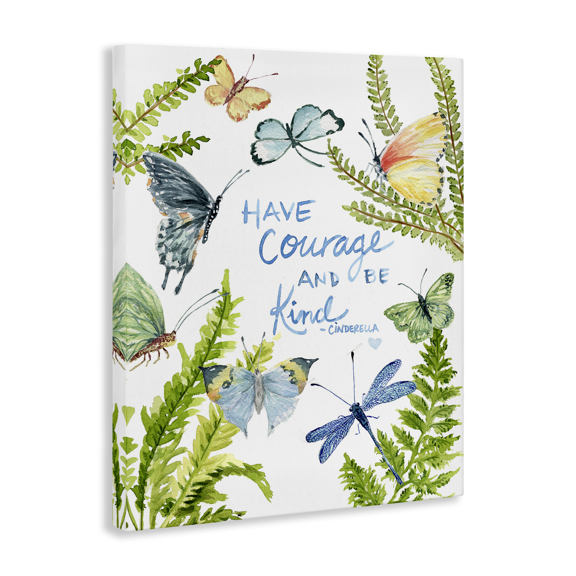 Stupell Industries Courage & Kindness Phrase Animals & Insects Painting Gallery Wrapped Canvas Art Print Wall Art, 16 x 20
