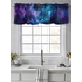 thumbnail image 4 of Blue Starry Sky Valances for Windows Purple Teal Universe Shinny Stars Romantic Rod Pocket Curtains Valance Short Window Treatment Drapes for Living Room, Bedroom Bathroom 56"&nbsp;W x 16" L, 4 of 5