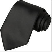 Scott Allan Collection Solid Black Tie for Men | Standard Size 3" Black Necktie for Adults and Teenagers